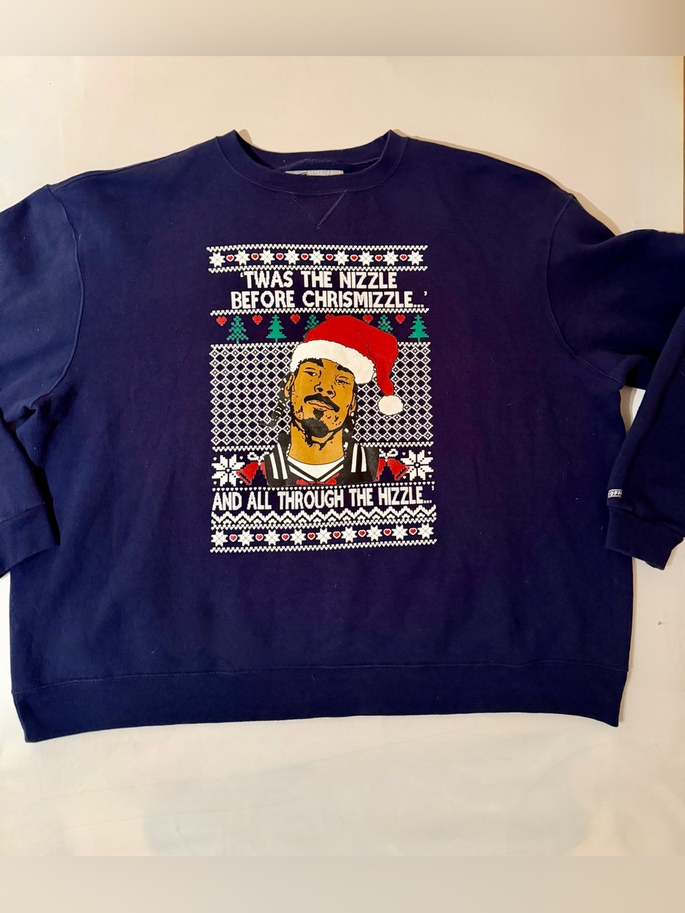 4XL Ugly Christmas Sweater Snoop Dogg Sweatshirt Blue Funny